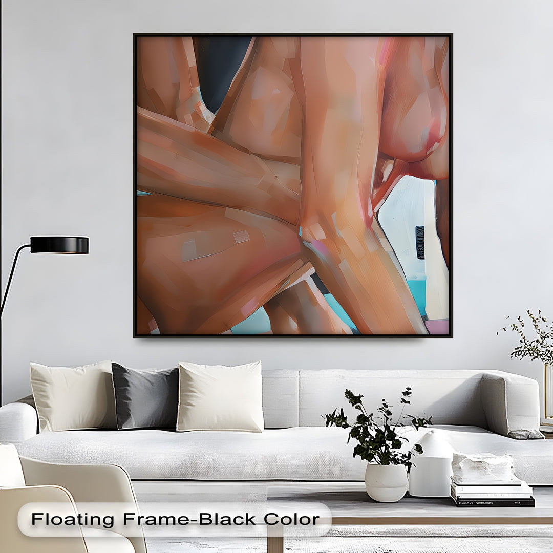 Tangled Flesh – Erotic Abstract Couple Canvas Wall Art | Biggest Canvas