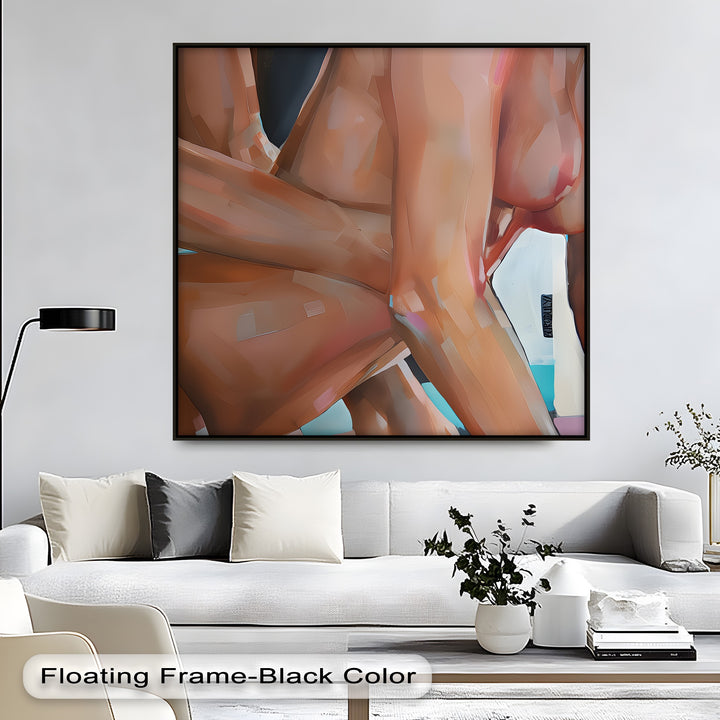 Tangled Flesh – Erotic Abstract Couple Canvas Wall Art | Biggest Canvas
