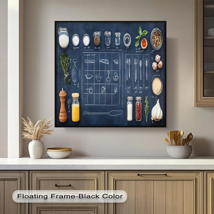 Kitchen Tools & Herbs Chalkboard - Kitchen Canvas Prints - MyPhotoStation