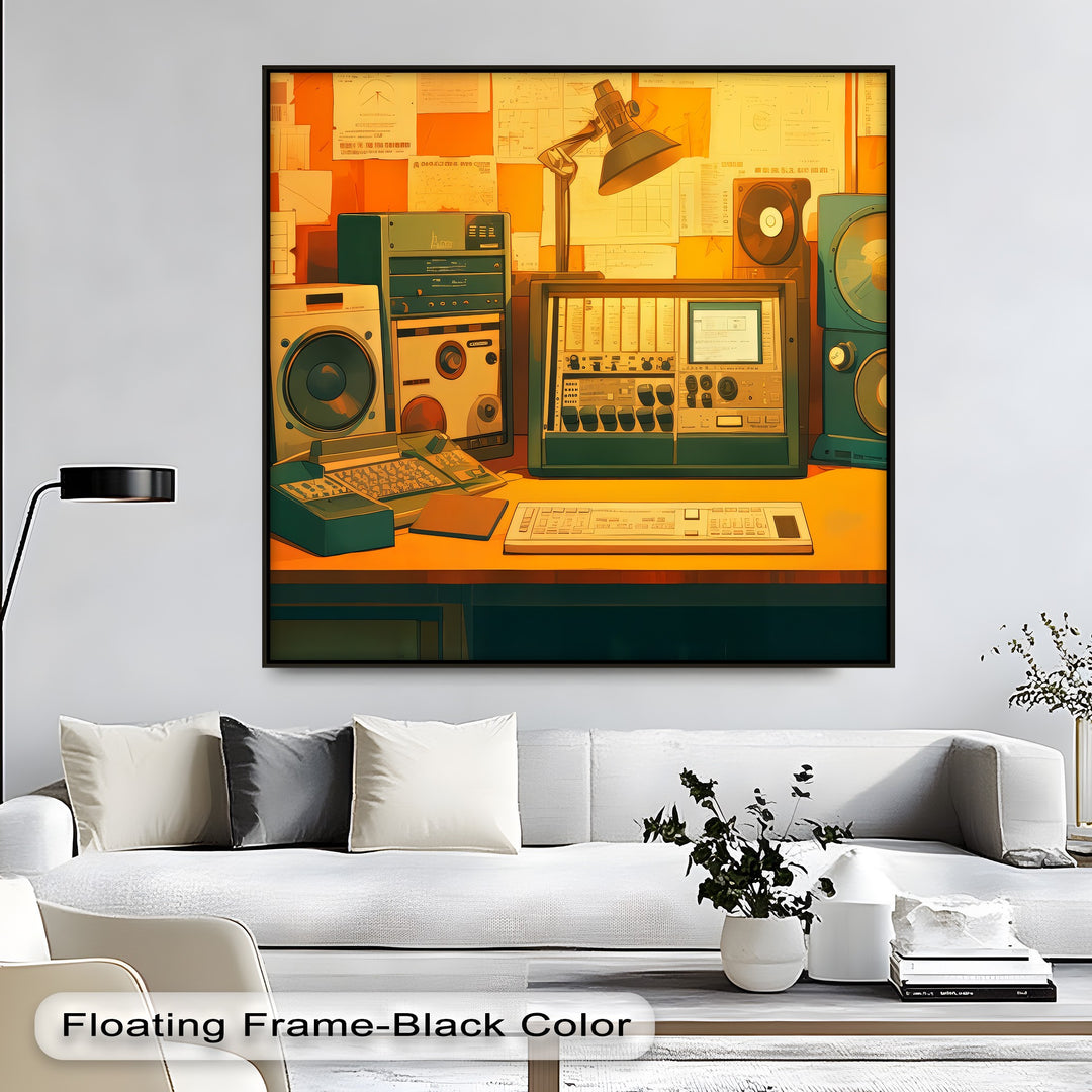 Studio Lab Vibes – Retro Audio Engineering Canvas Print