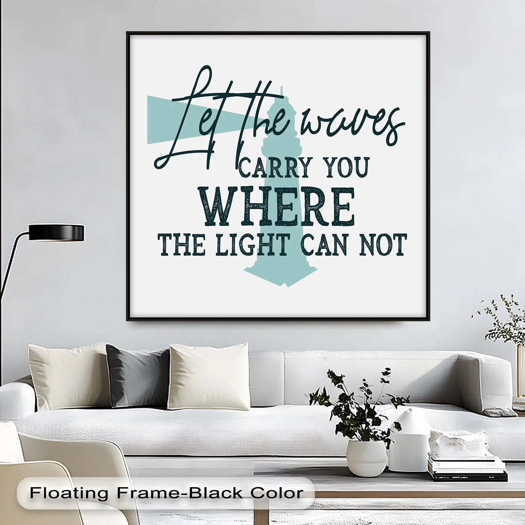 Inspirational sea journey print with serene colors

