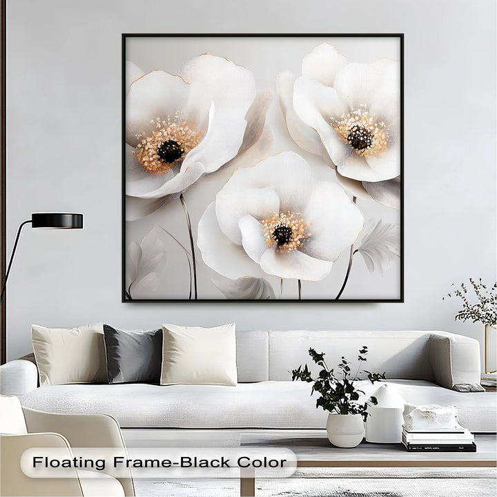 Whispers of Ivory – Neutral Floral Canvas Wall Art - MyPhotoStation