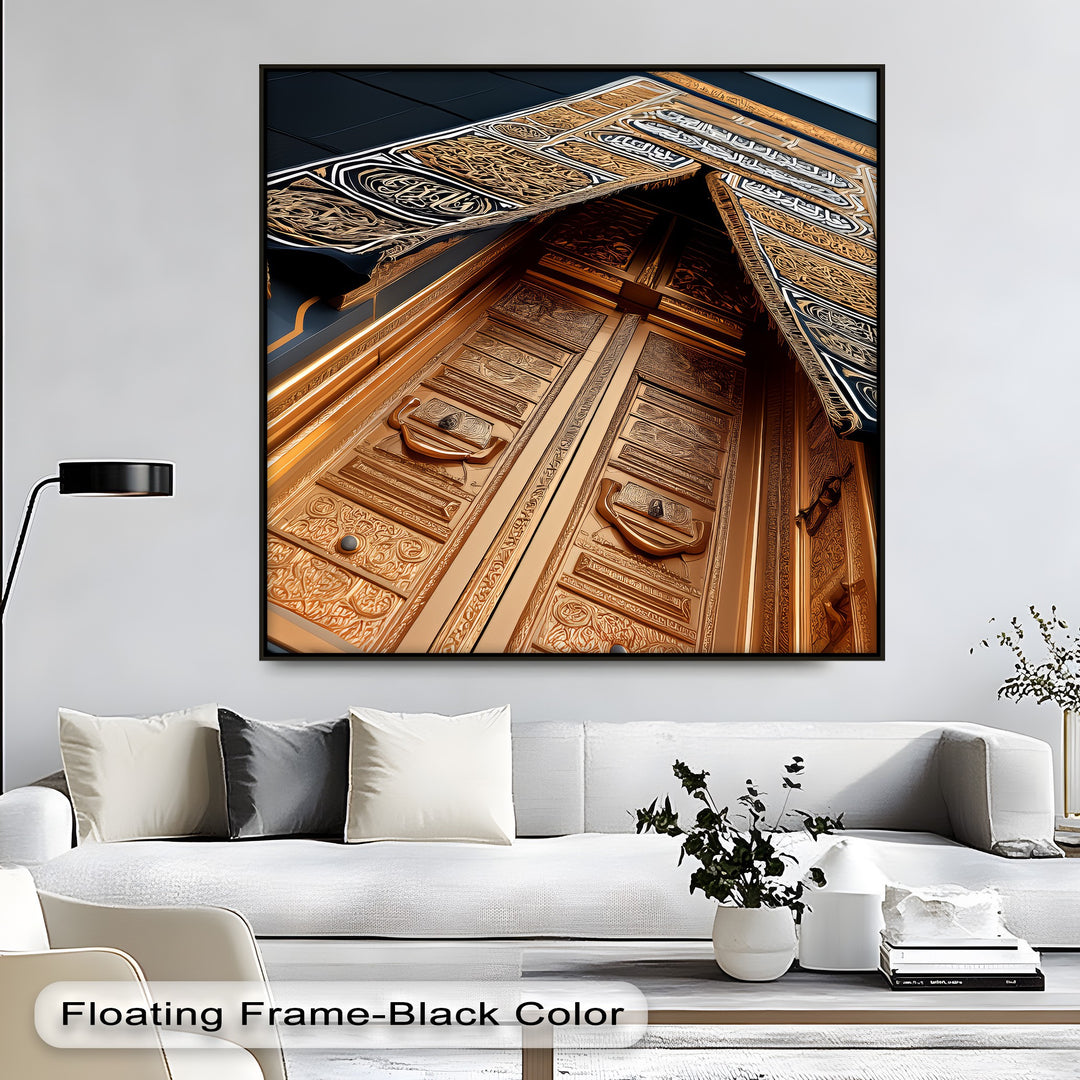 Golden Kaaba Door – Sacred Islamic Architecture Canvas Print