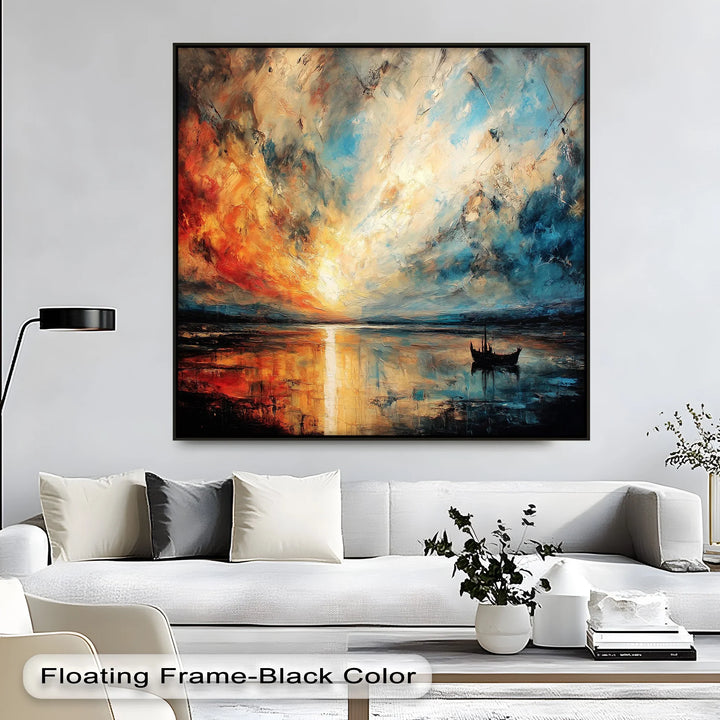 Dramatic Sunset Boat - Canvas Print - MyPhotoStation
