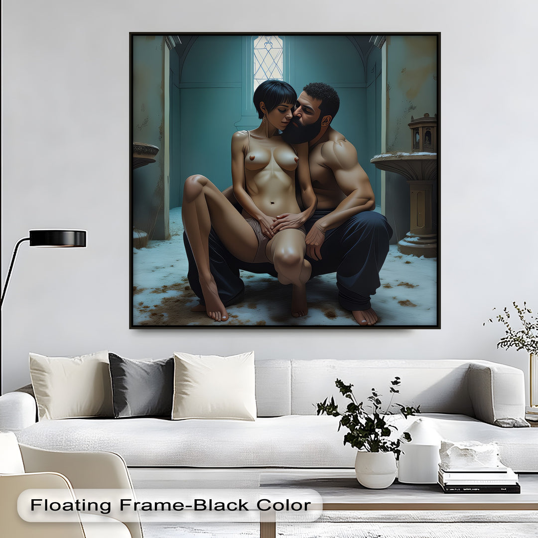 Sanctuary Embrace – Sexy Erotic Canvas Wall Art | Bedroom Canvas Décor