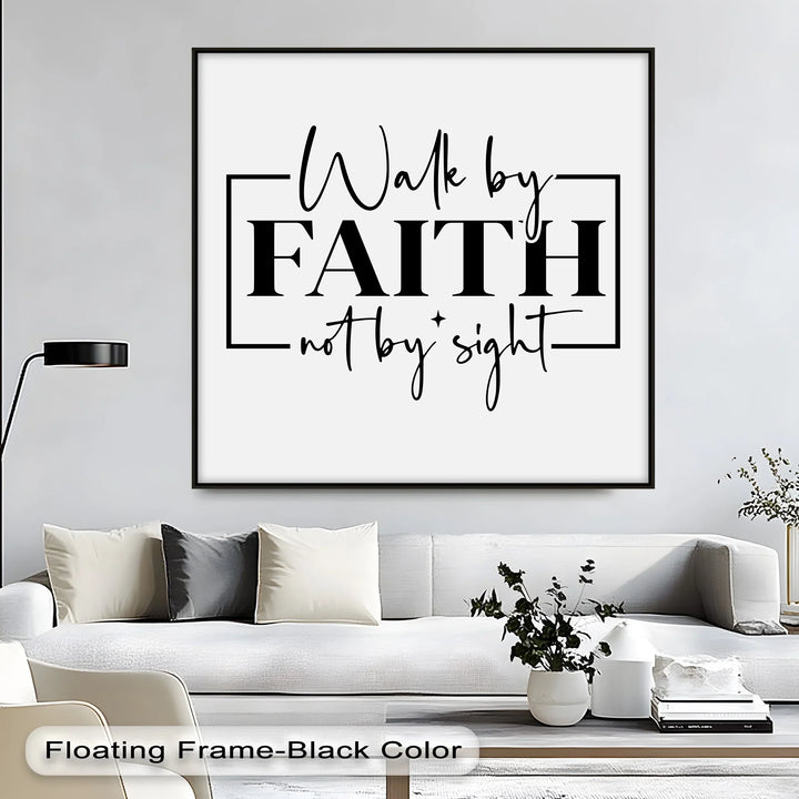 Monochrome faith-based print with stylish lettering

