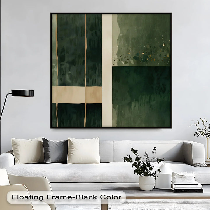 Emerald Structure – Modern Geometric Green Canvas Print - MyPhotoStation