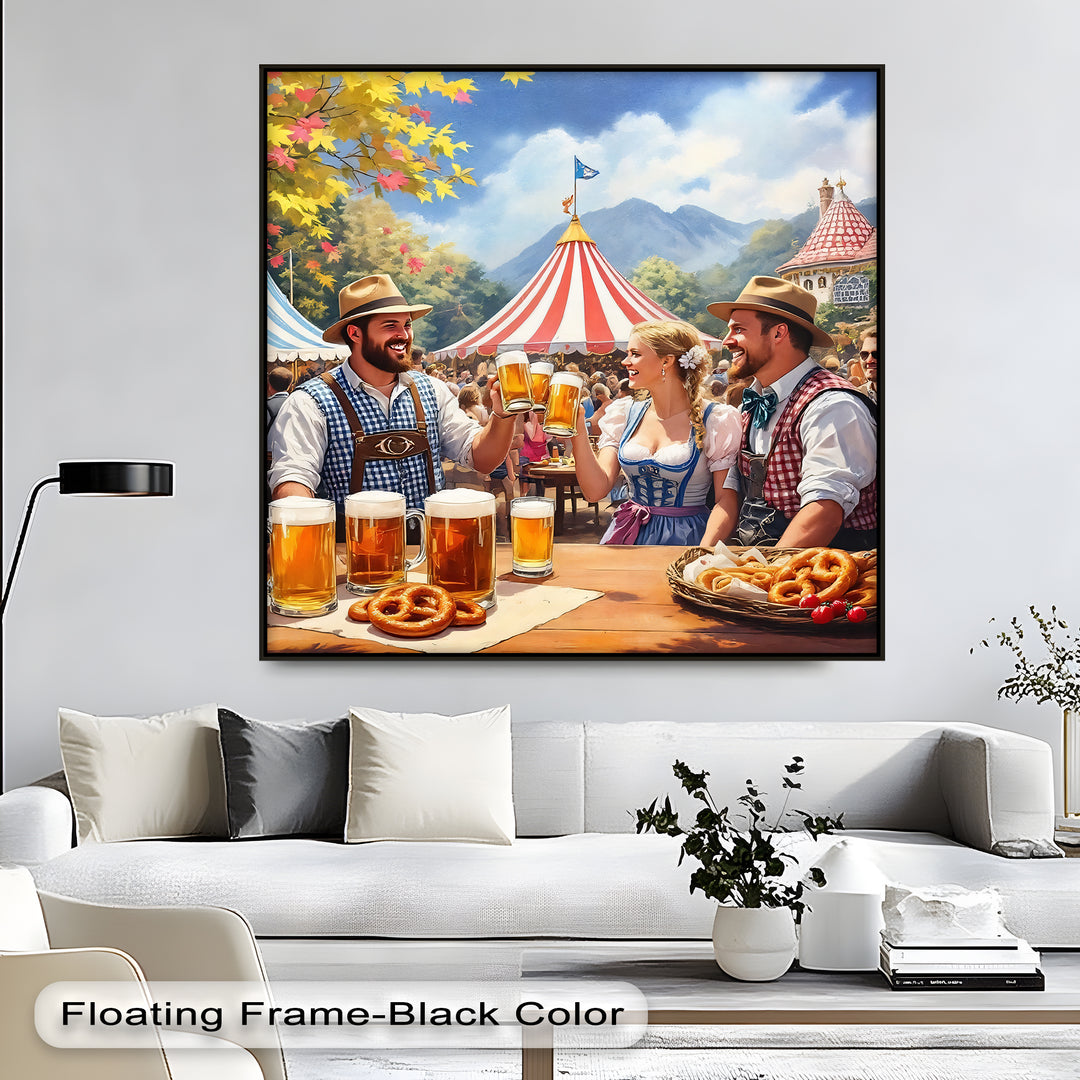 Oktoberfest Celebration – Beer Garden Festival Canvas Wall Art | Canvas Artwork
