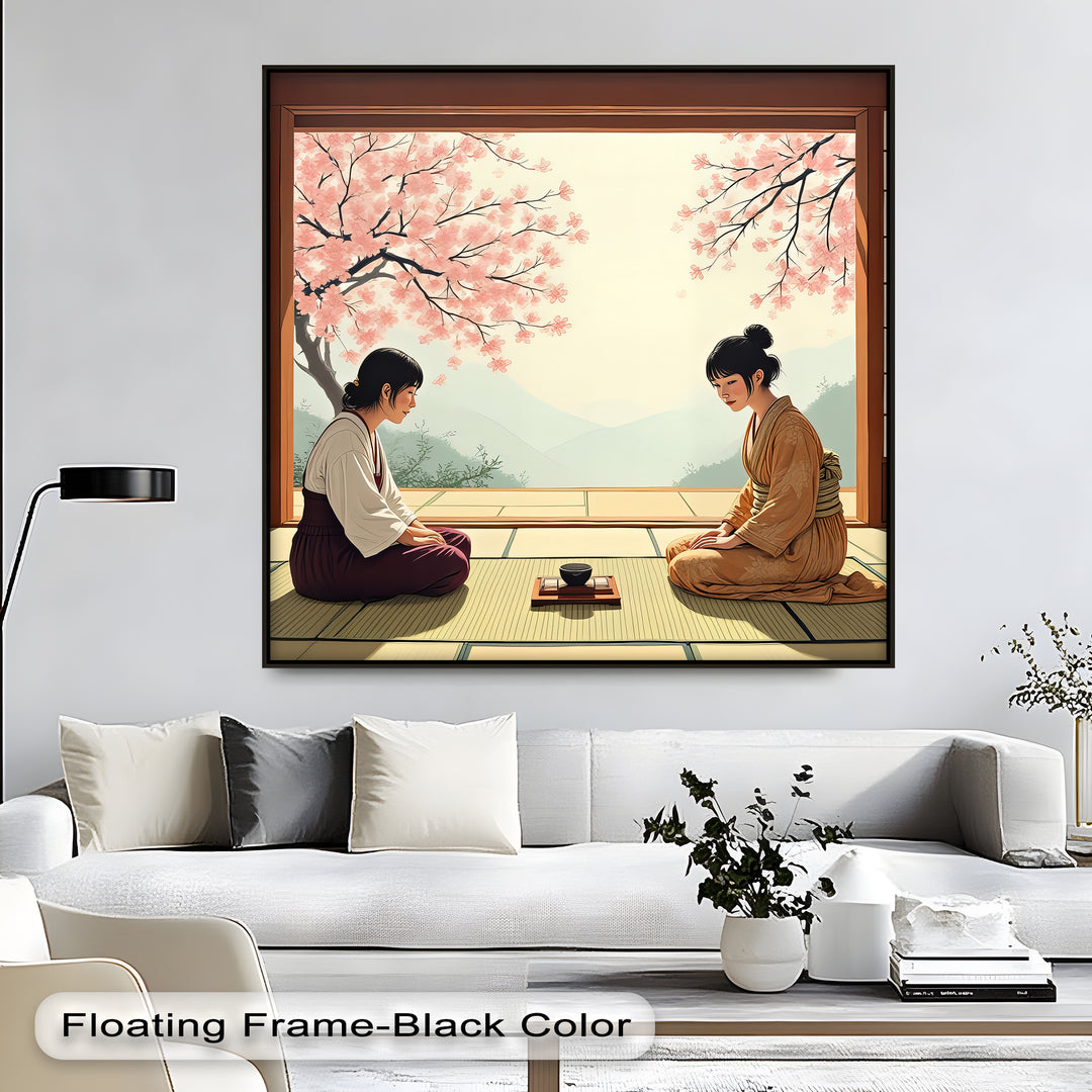 Japanese Tea Ceremony – Sakura Blossom Canvas Wall Art | Canvas Prints