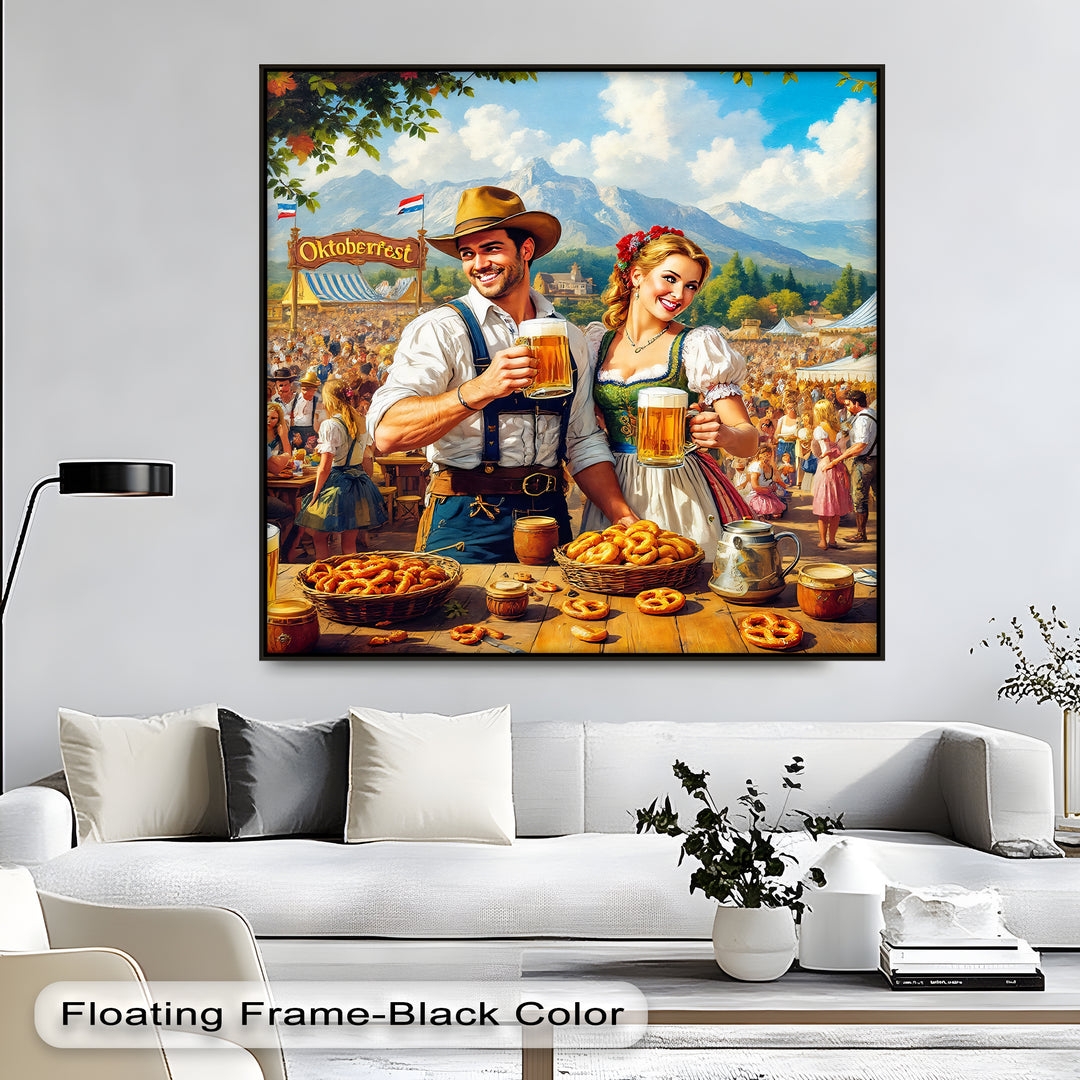 Oktoberfest Celebration – Bavarian Beer Festival Canvas Wall Art | Large Canvas