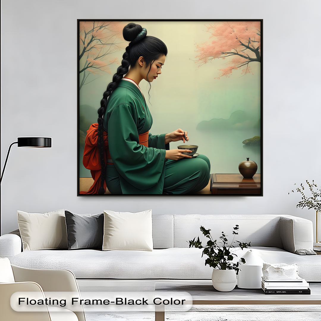 Tranquil Ceremony – Japanese Tea Ritual Canvas Wall Art | Canvas Print