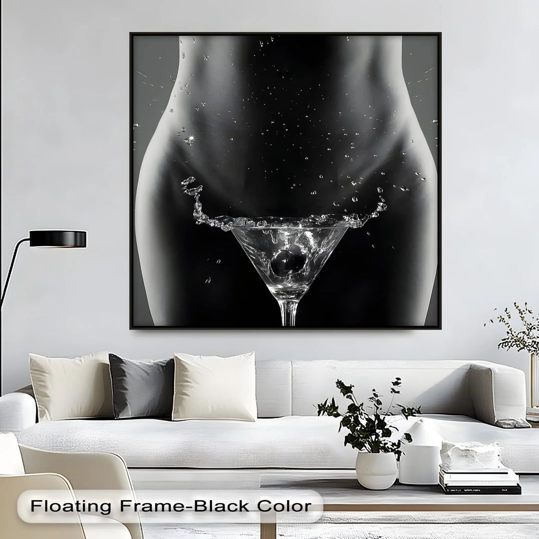Liquid Temptation – Abstract Female Form with Splash Art Canvas Print - MyPhotoStation