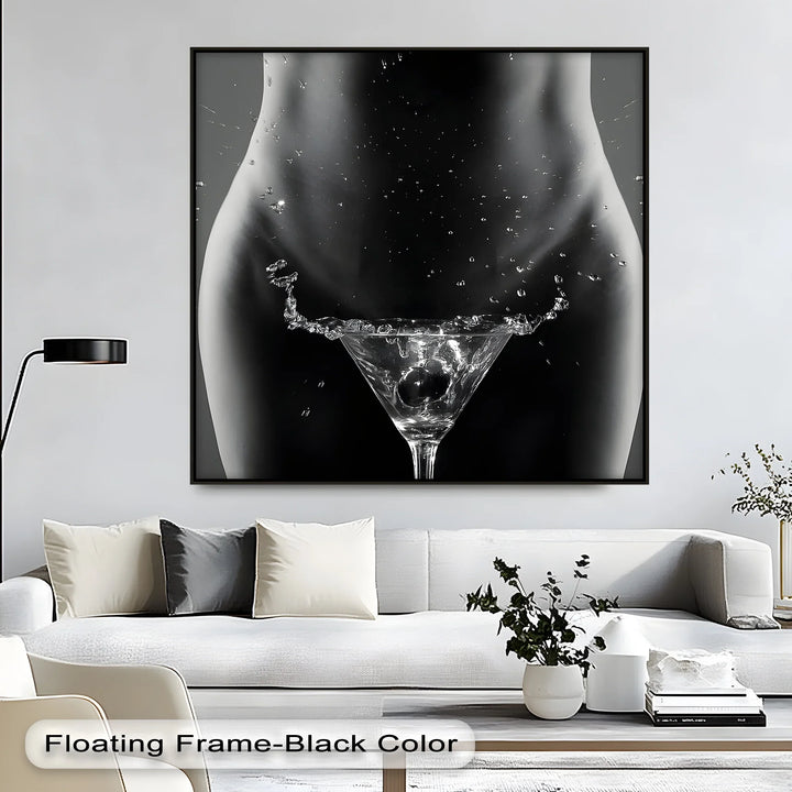 Liquid Temptation – Abstract Female Form with Splash Art Canvas Print - MyPhotoStation