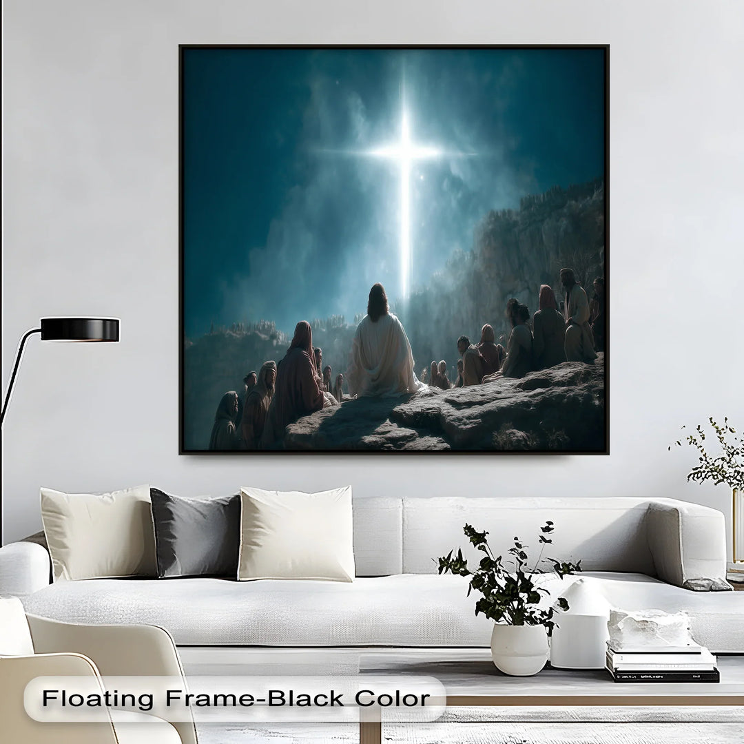 Divine Sermon Under the Cross – Inspirational Jesus Canvas Print - MyPhotoStation