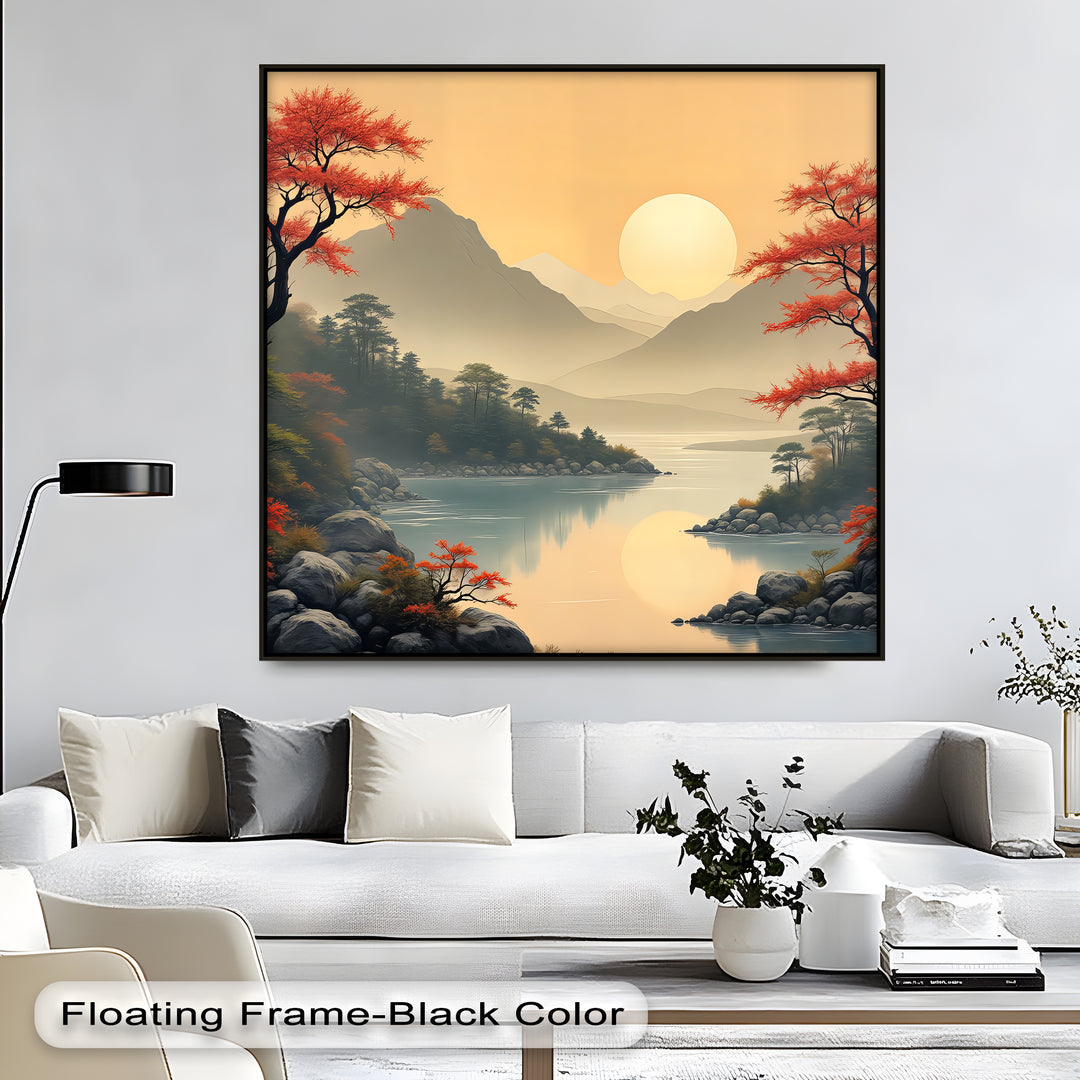 Japanese Mountains – Landscape Canvas Wall Art | Framed Wall Art