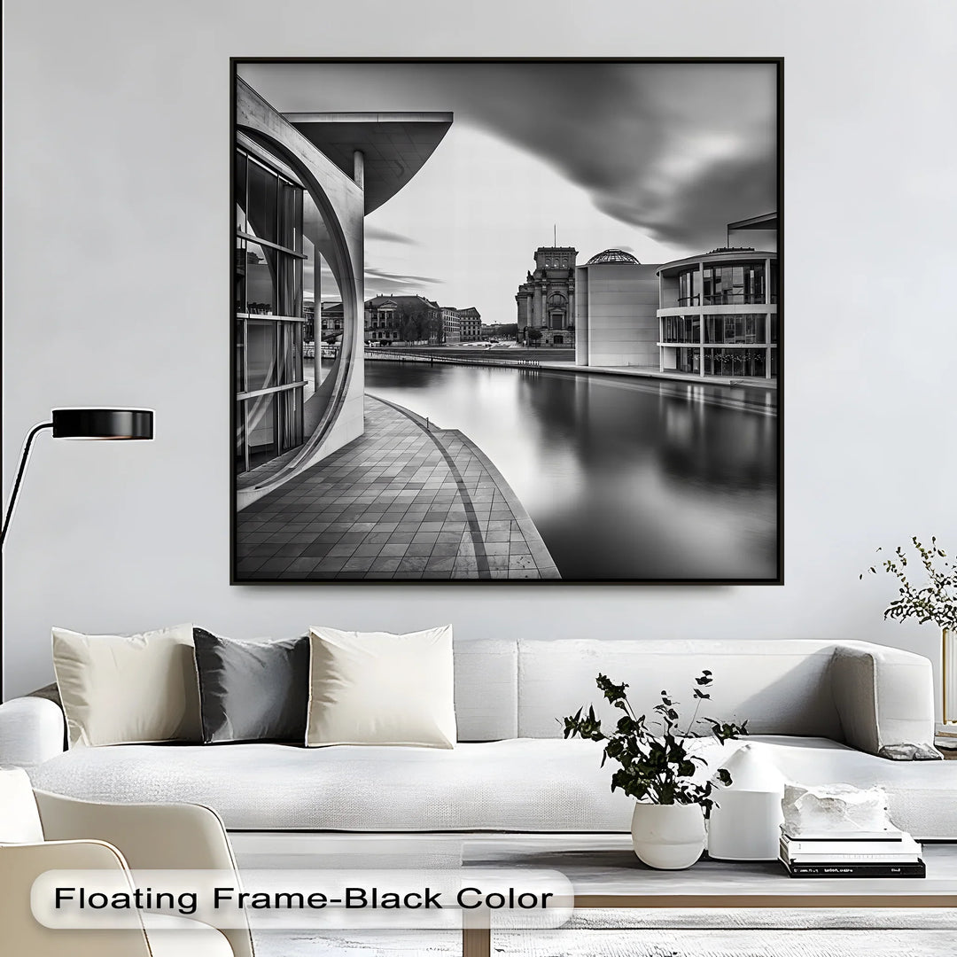 Modern Berlin Architecture – Black and White Canvas Print - MyPhotoStation