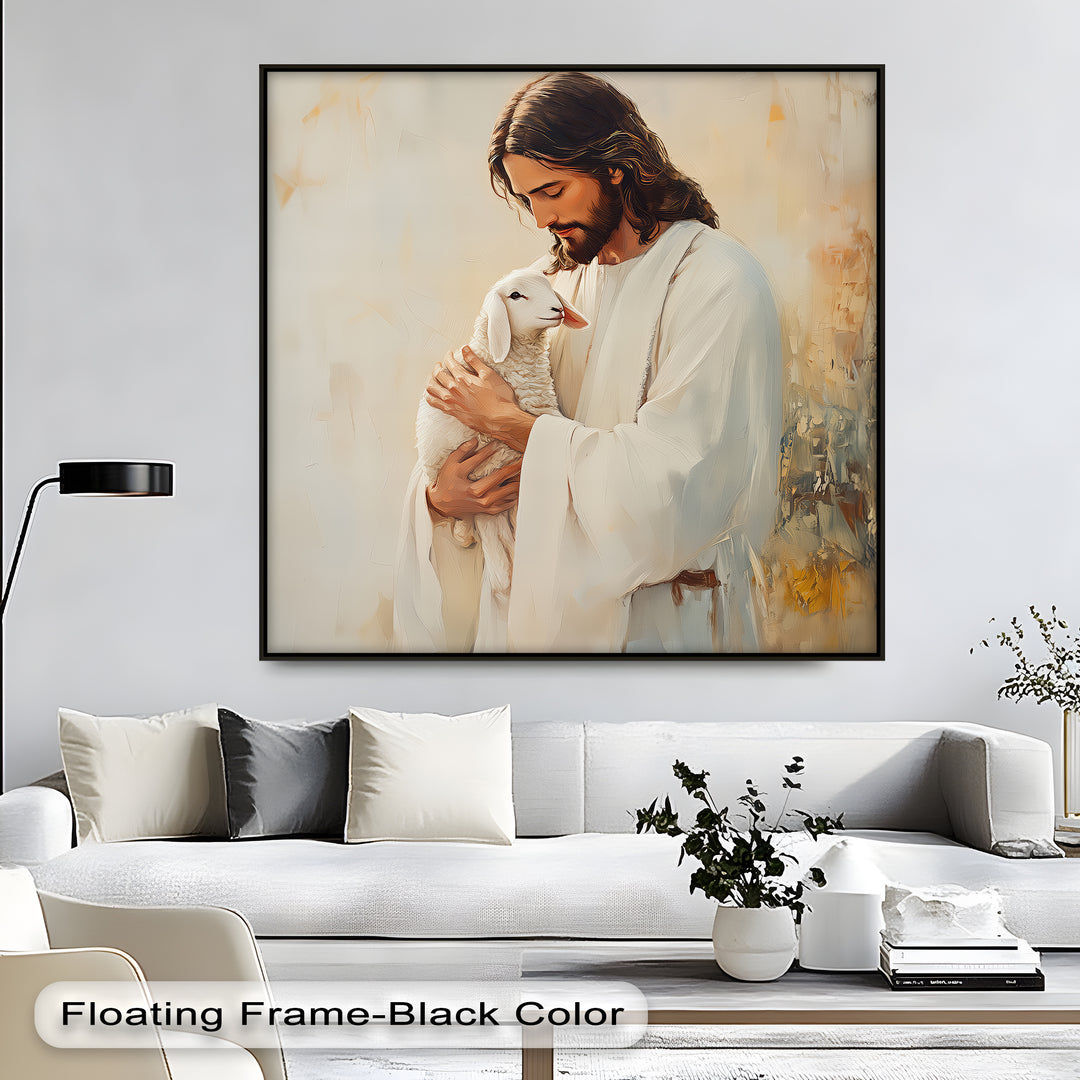 The Good Shepherd – Jesus Holding Lamb Canvas Print