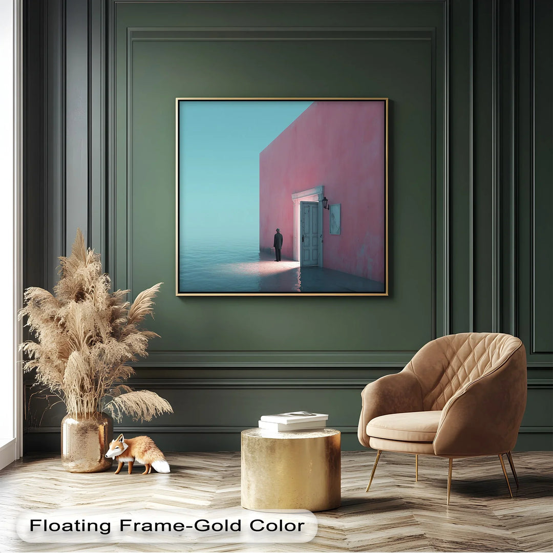 Surreal Doorway by the Sea – Minimalist Concept Canvas Print - MyPhotoStation
