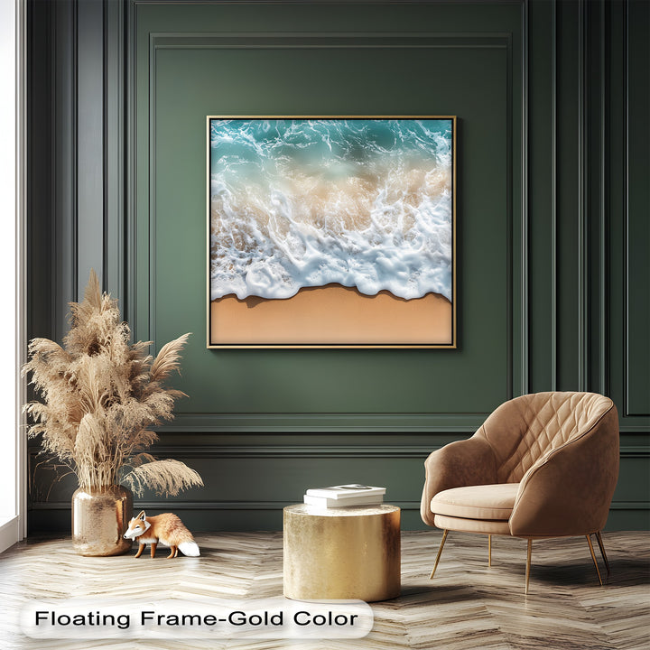Designed for ocean lovers, this ocean wave wall art offers calming blue tones and sandy textures to enhance any living space, bathroom, or hallway.

