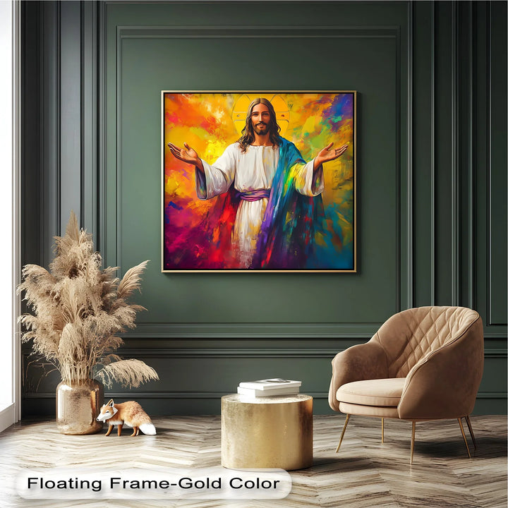 Divine Radiance – Jesus with Outstretched Arms Canvas Art - MyPhotoStation