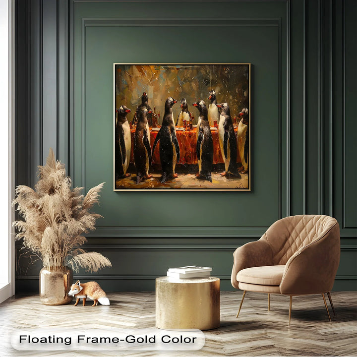 Penguin Banquet – Whimsical Animal Canvas Print - MyPhotoStation