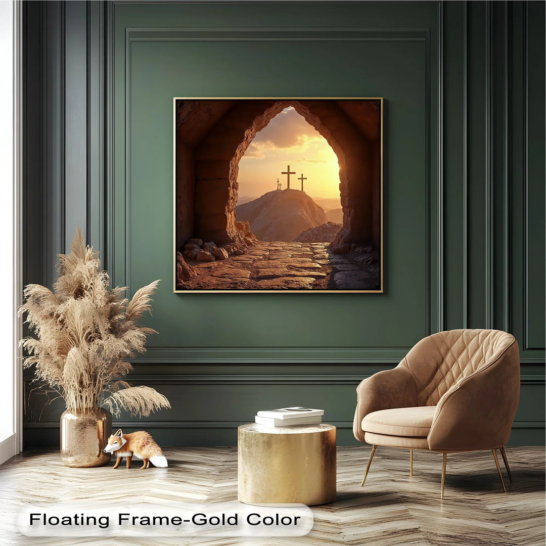 Resurrection Light – Three Crosses at Sunrise Canvas Print - MyPhotoStation