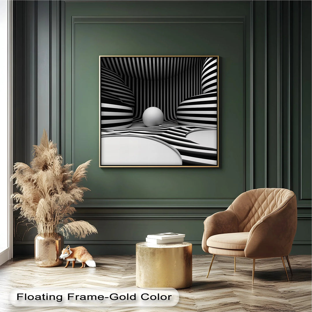 Monochrome Illusion Chamber – Black & White Canvas Print - MyPhotoStation