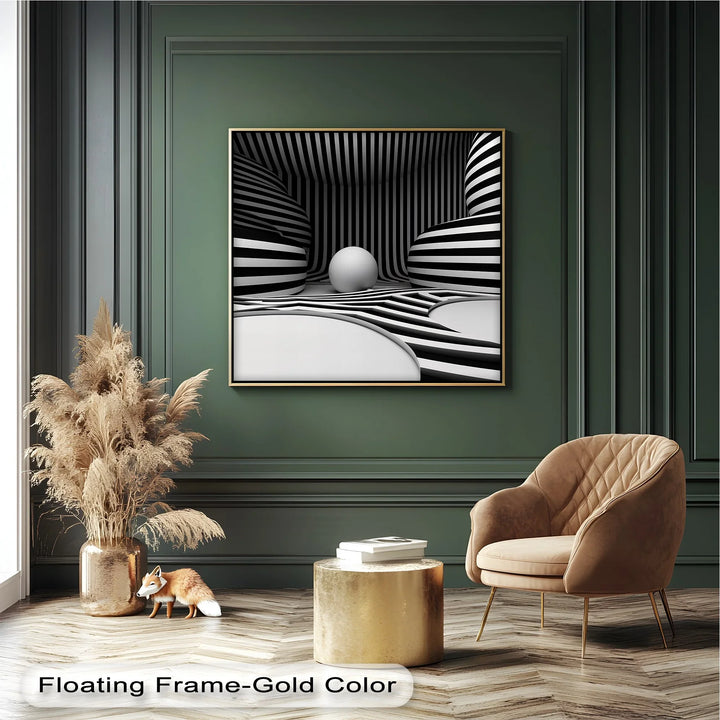 Monochrome Illusion Chamber – Black & White Canvas Print - MyPhotoStation