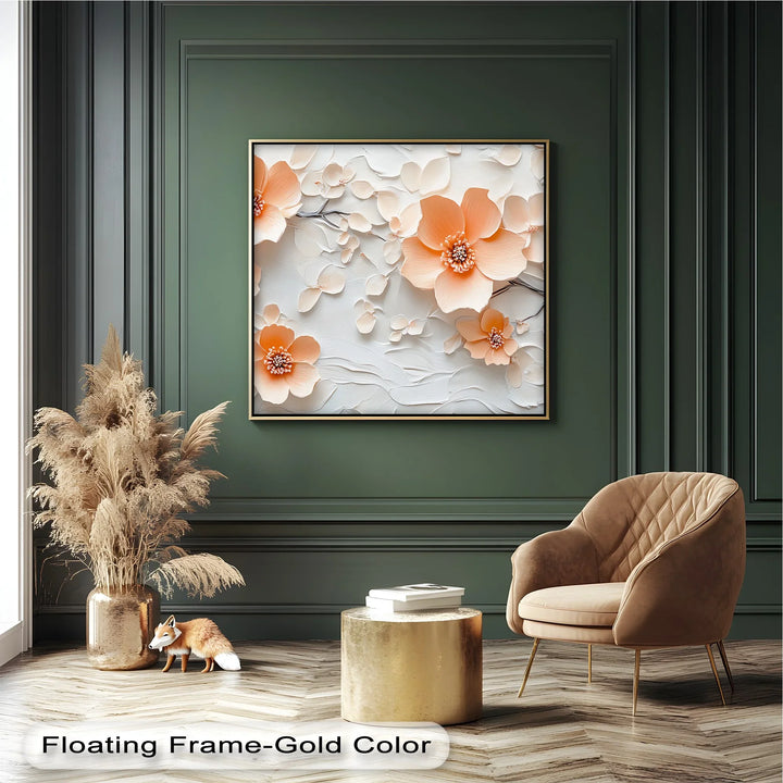 Petals in Porcelain – Delicate Peach Blossom Canvas Wall Art - MyPhotoStation