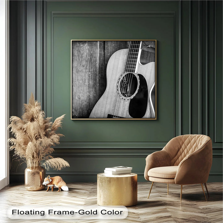 Acoustic Soul – Monochrome Guitar Music Canvas Print - MyPhotoStation