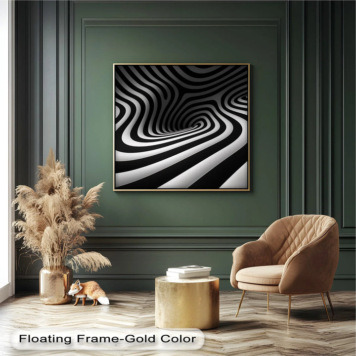 Twisted Illusion – Abstract Black & White Canvas Print - MyPhotoStation