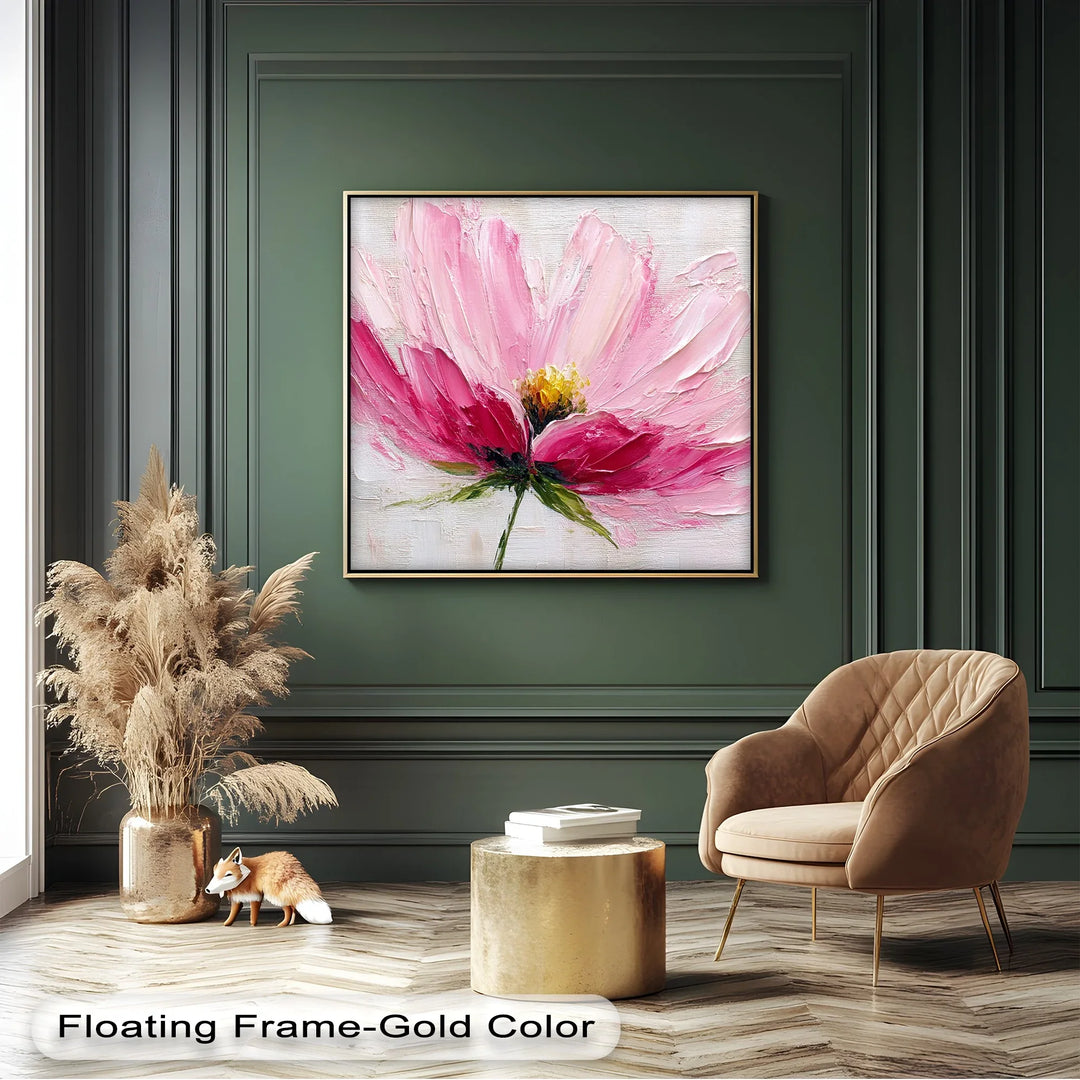 Blush Bloom – Textured Pink Floral Canvas Print - MyPhotoStation