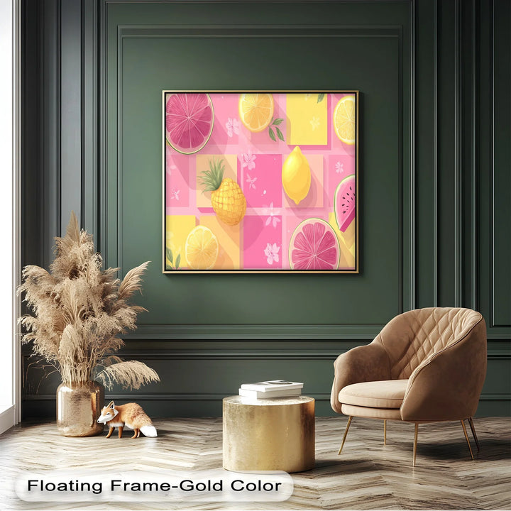 Tropical Fruit Vibes – Colorful Pineapple & Citrus Canvas Print - MyPhotoStation