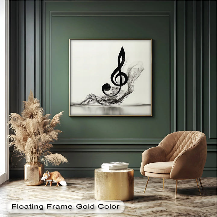 Melodic Smoke Treble Clef – Minimalist Music Canvas Prints - MyPhotoStation