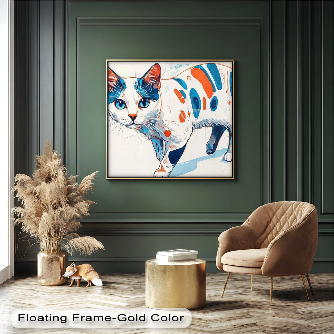 Cosmic Cat – Abstract Pop Art Style Feline Cat Canvas Print - MyPhotoStation