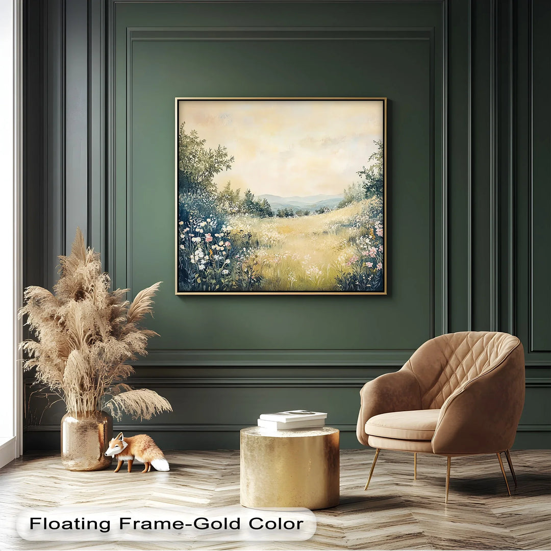 Golden Meadow Horizon – Serene Landscape Canvas Print - MyPhotoStation