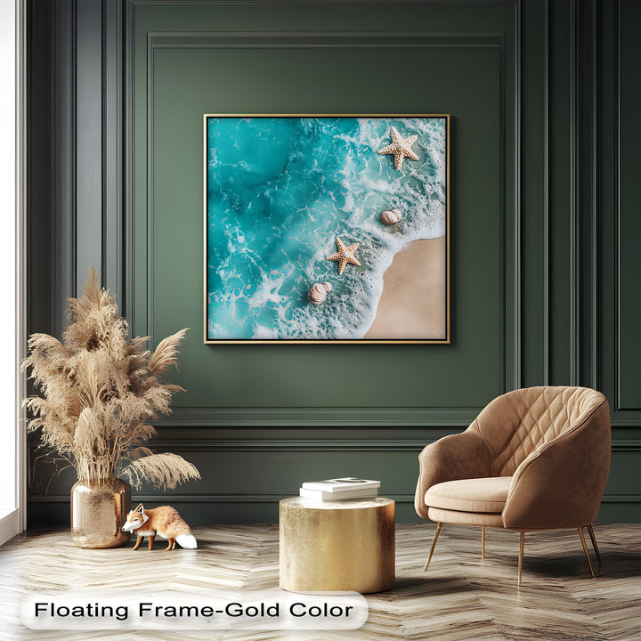 This high-resolution beach canvas brings a refreshing seaside feel with its starfish and ocean foam details—ideal for ocean lovers and coastal home styling.

