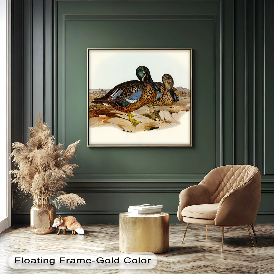 Marshland Companions – Vintage Duck Pair Animal Canvas Print - MyPhotoStation
