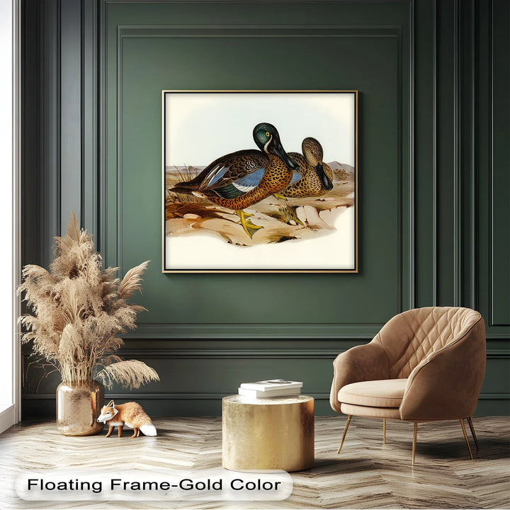 Marshland Companions – Vintage Duck Pair Animal Canvas Print - MyPhotoStation