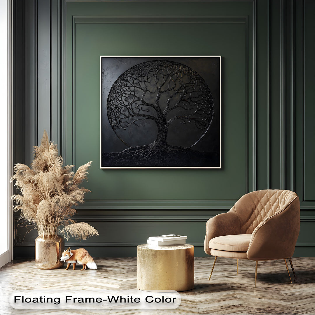 Visual rhythm flows from the Black Tree of Life Canvas Print, its intricate branches creating a compelling pattern, recognized among best canvas prints.
