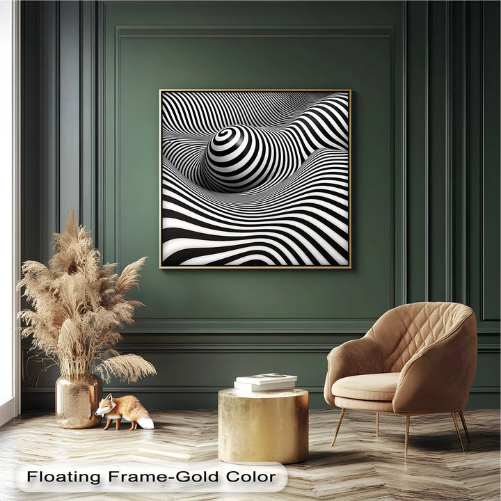 Hypnotic Spiral Wave Illusion – Black & White Canvas Print - MyPhotoStation