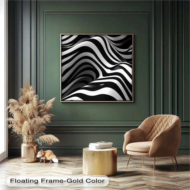 Liquid Rhythm – Abstract Flow Black & White Canvas Print - MyPhotoStation