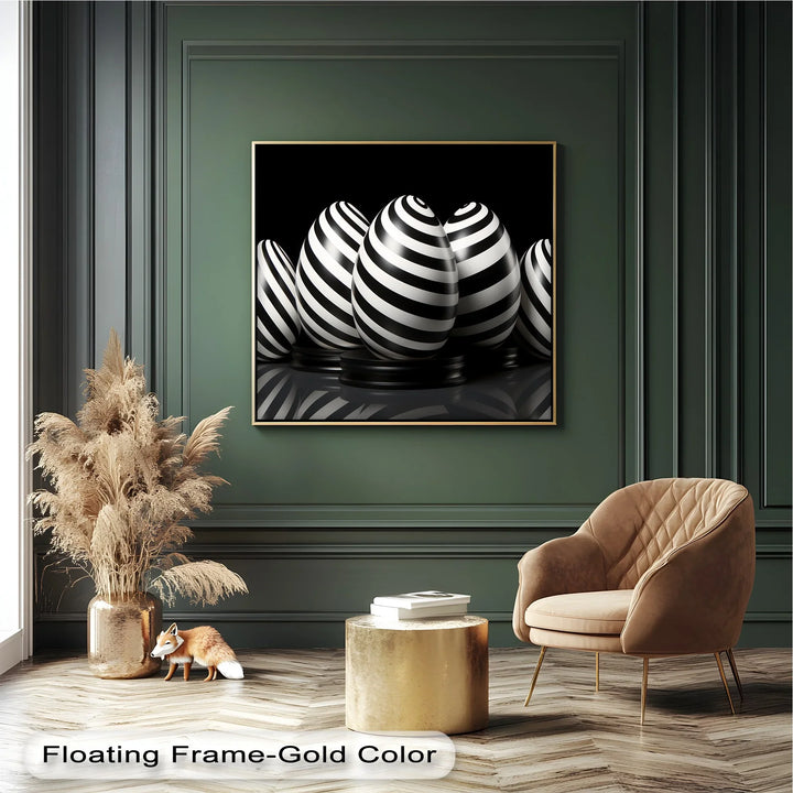 Modern Spiral Egg Pattern – Black & White Canvas Print - MyPhotoStation