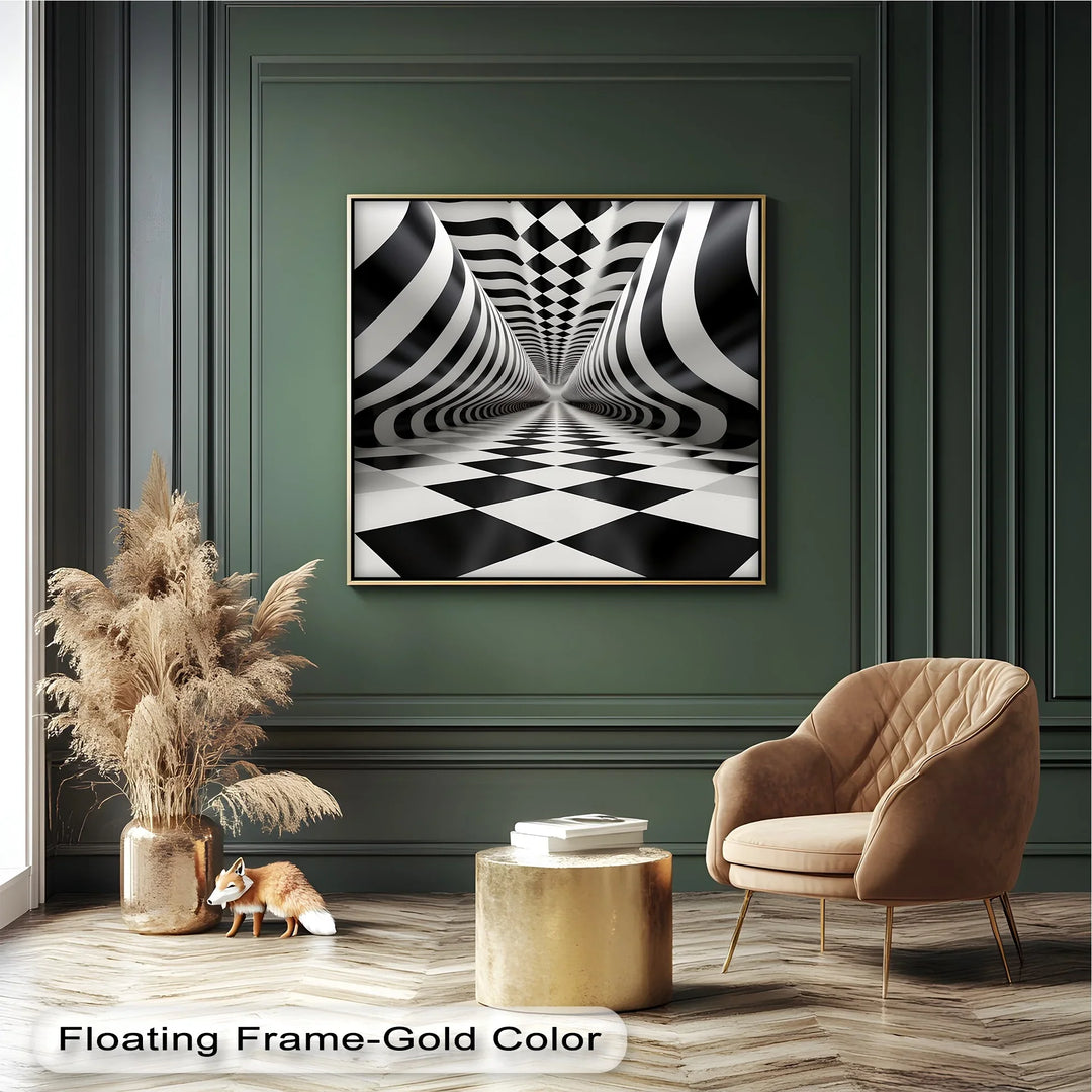 Tunnel of Illusions – Black & White Canvas Print - MyPhotoStation