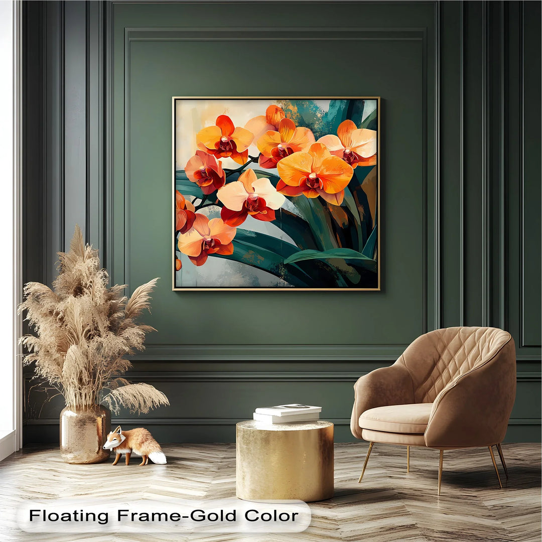 Radiant Orchids – Bold Orange and Red Floral Canvas Wall Art - MyPhotoStation