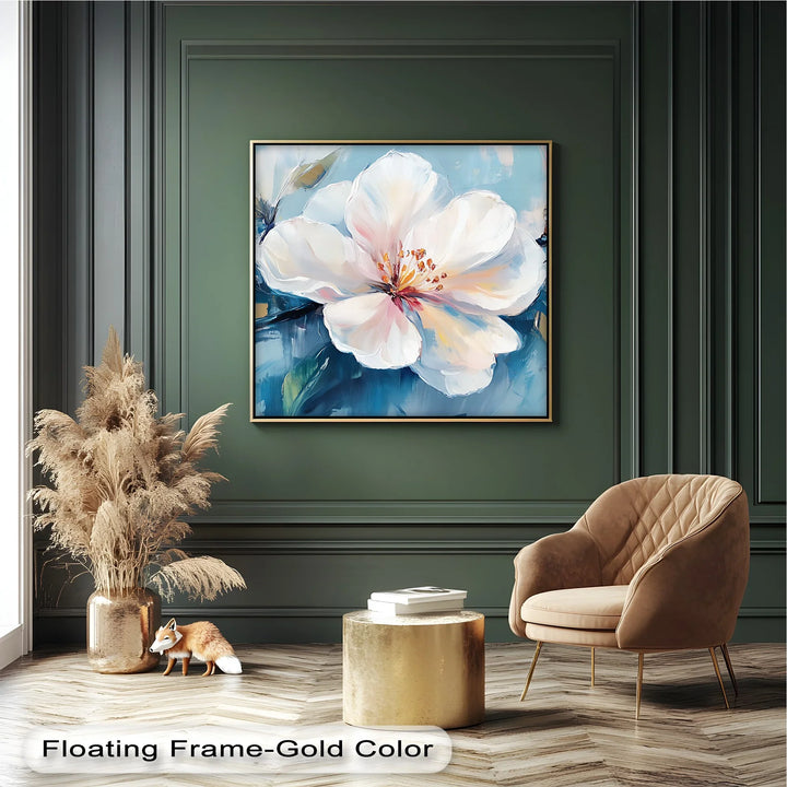 Blossom in Blue Haze – White Petal Flower on Sky Canvas Prints - MyPhotoStation
