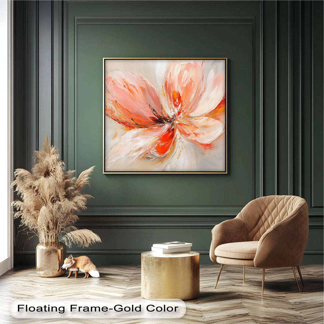 Radiant Petal Dance – expressive floral canvas for contemporary decor.

