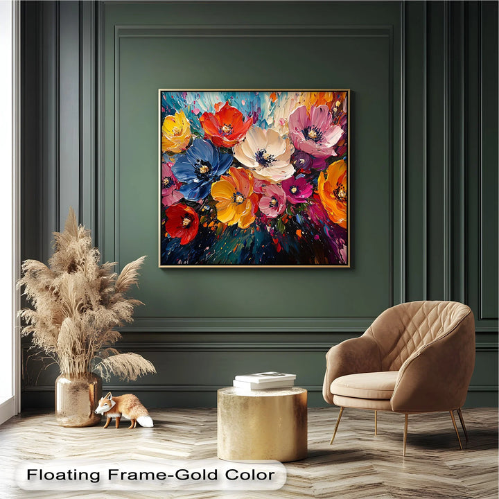 Electric Petals – colorful abstract canvas art for statement walls.

