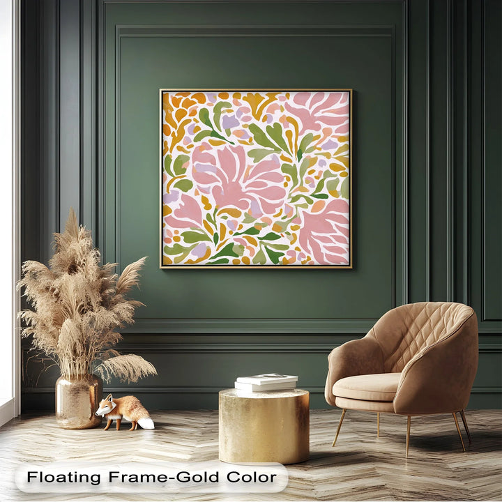 Boho Floral Harmony – Pastel Botanical Pattern Canvas Print - MyPhotoStation