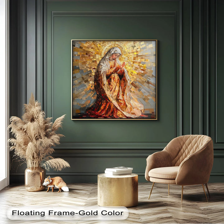 Radiant Grace – Virgin Mary Mosaic Style Canvas Print - MyPhotoStation